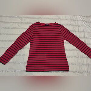 SAINT JAMES authentic BRENTON striped top tee pink WOMENS 4 FRENCH long sleeve